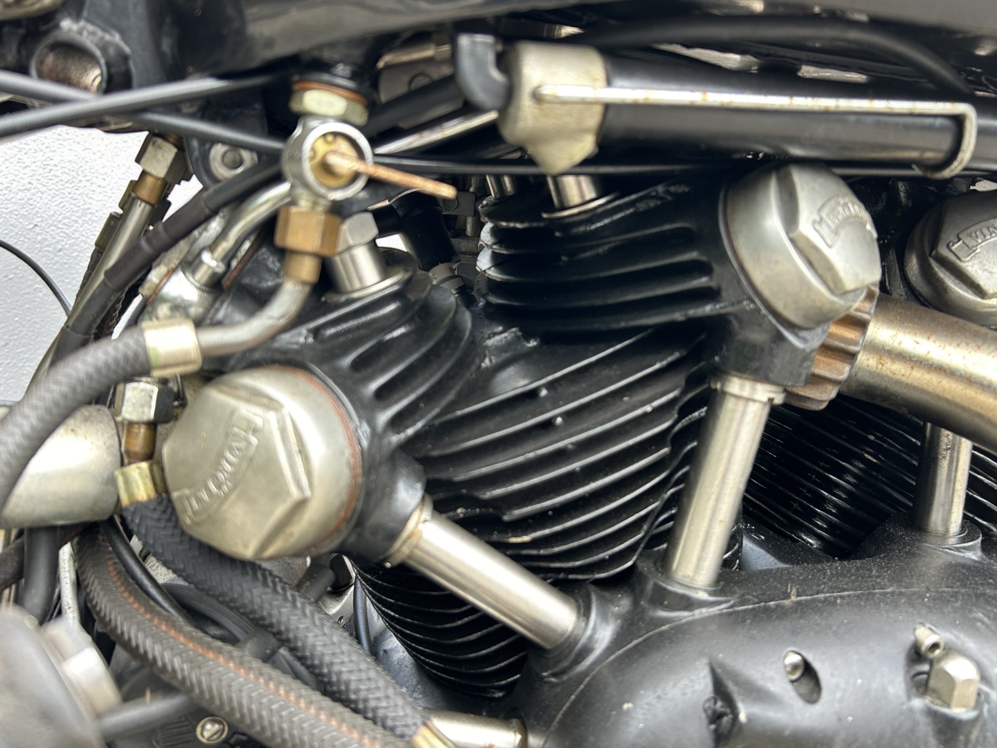 1952 Vincent Model Black Shadow Series C cylinder close view