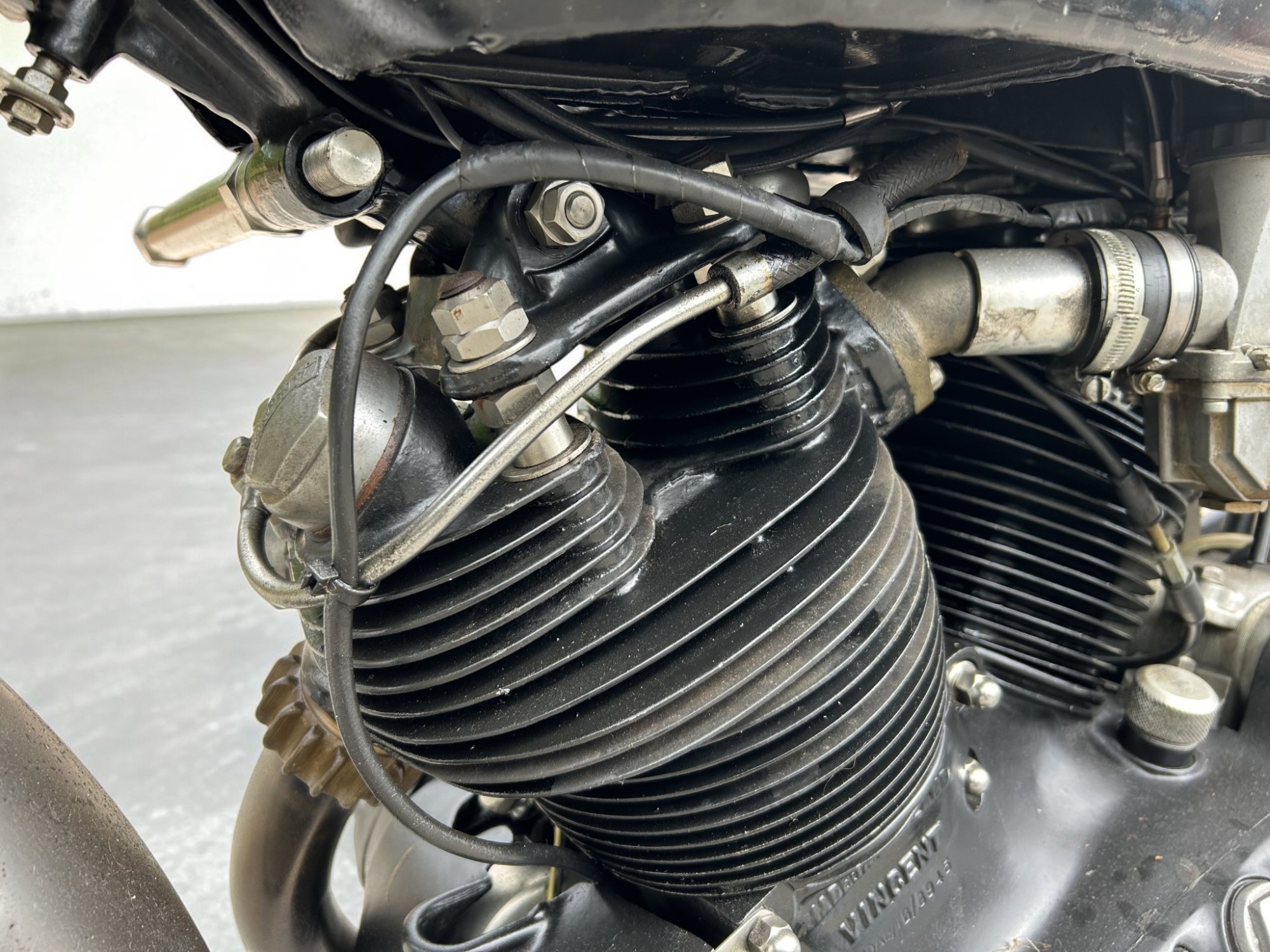 1952 Vincent Model Black Shadow Series C engine close view