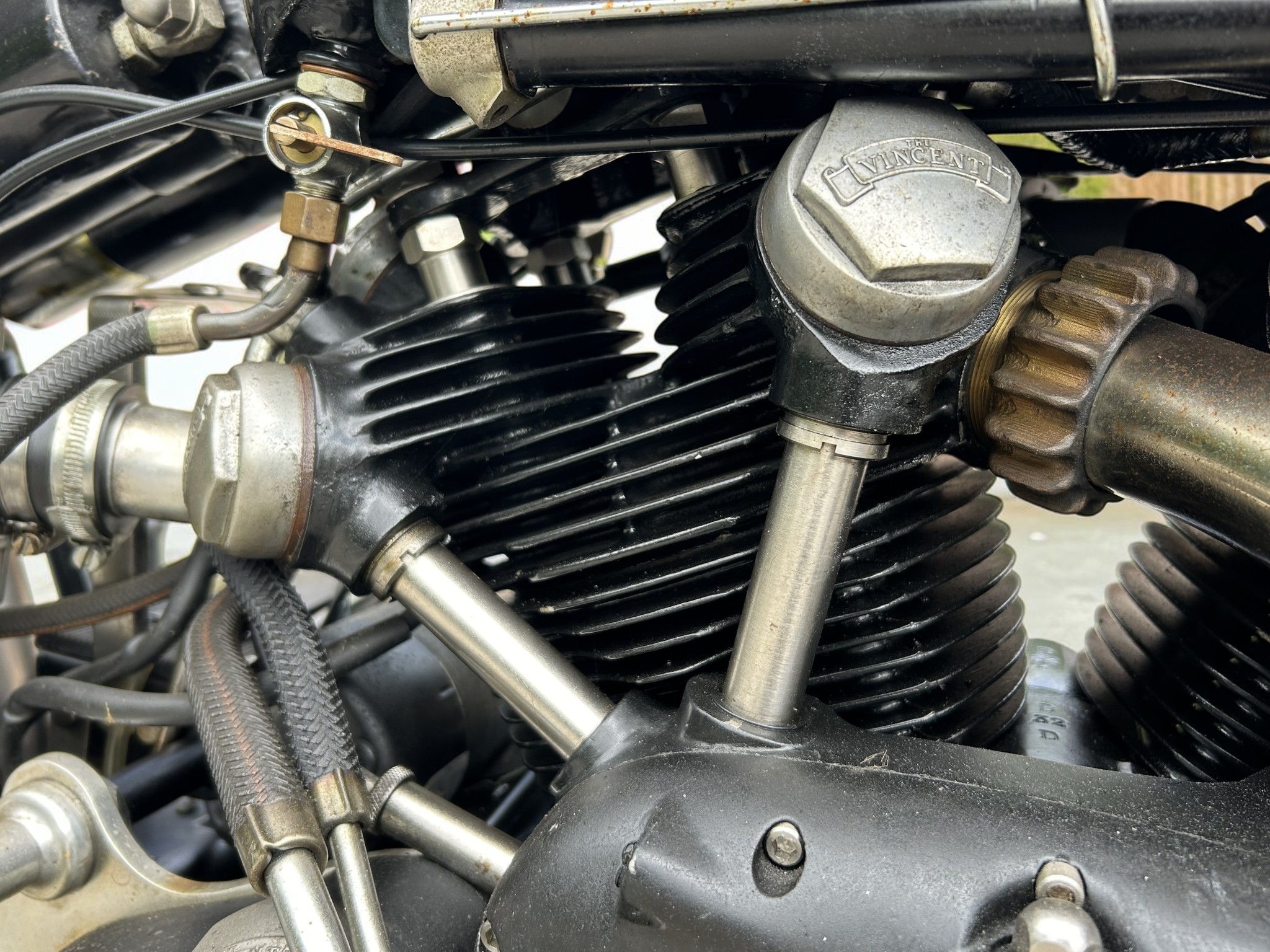 1952 Vincent Model Black Shadow Series C engine detail