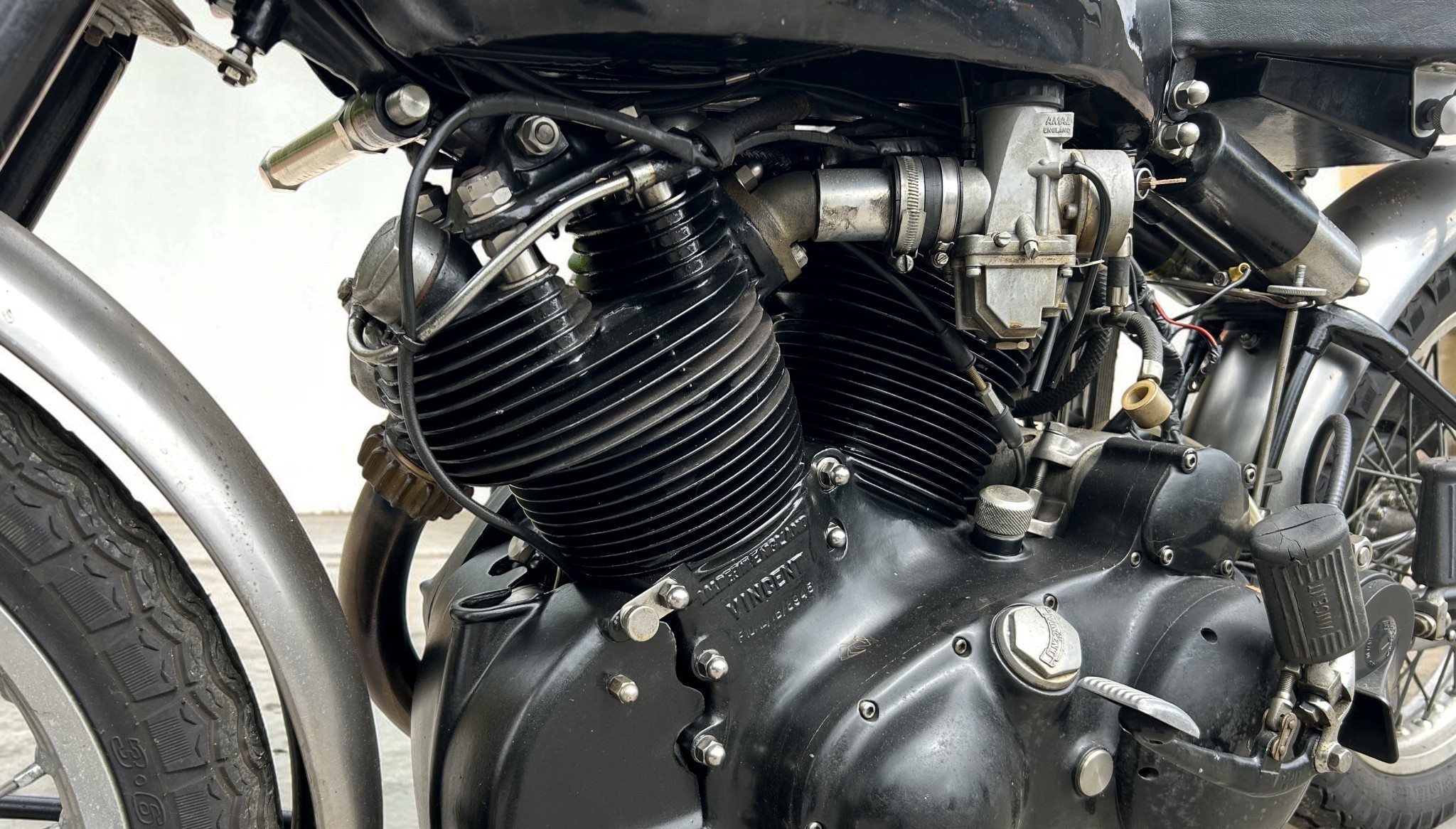 1952 Vincent Model Black Shadow Series C engine left view