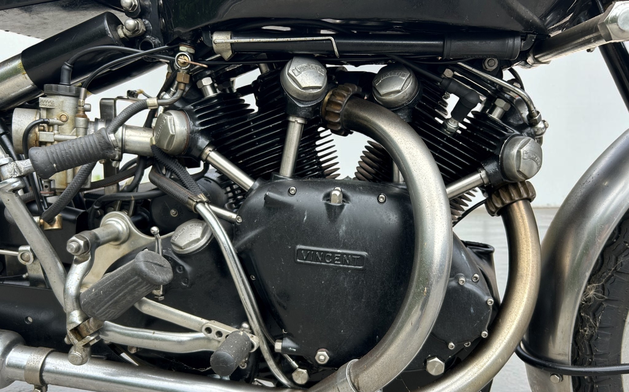 1952 Vincent Model Black Shadow Series C engine right side view