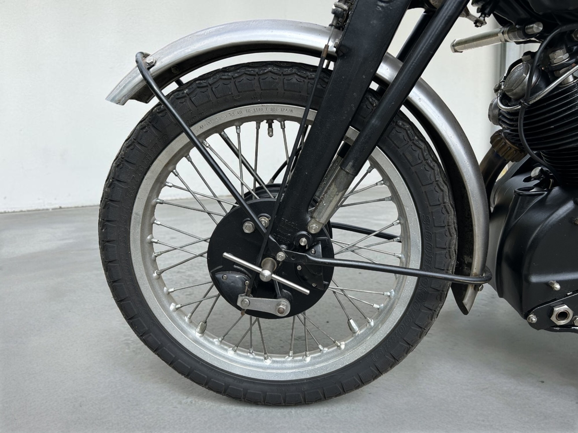 1952 Vincent Model Black Shadow Series C front wheel view
