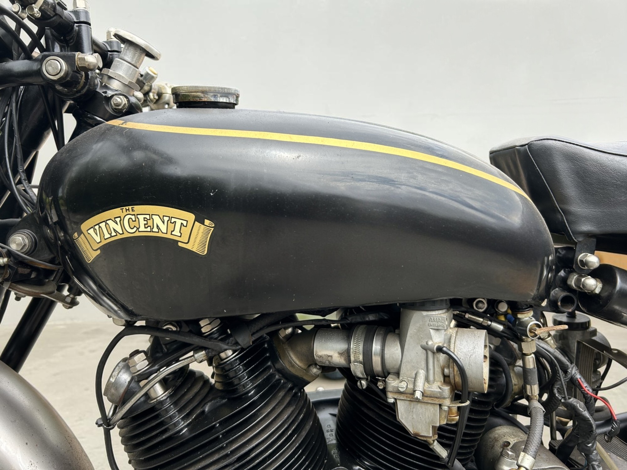 1952 Vincent Model Black Shadow Series C gas tank detail