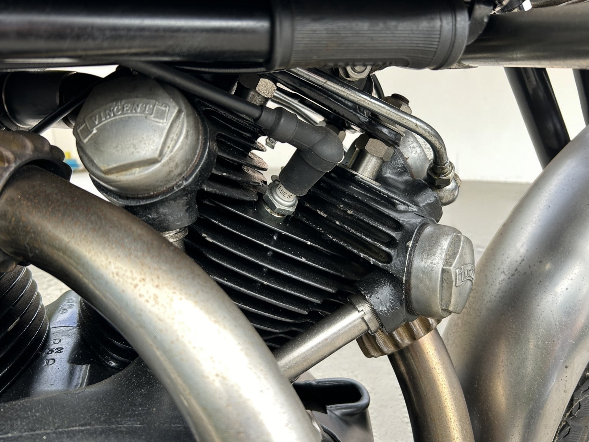 1952 Vincent Model Black Shadow Series C spark plug detail